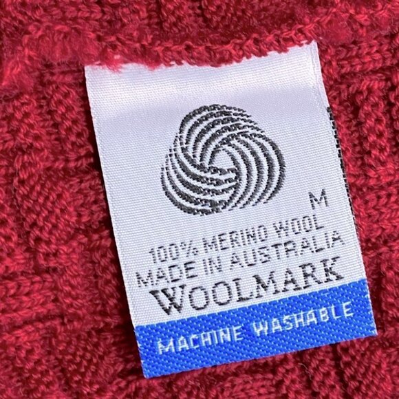 Aklanda Australia Oversized Red Merino Wool Cowl  Neck Sweater M - Picture 7 of 14